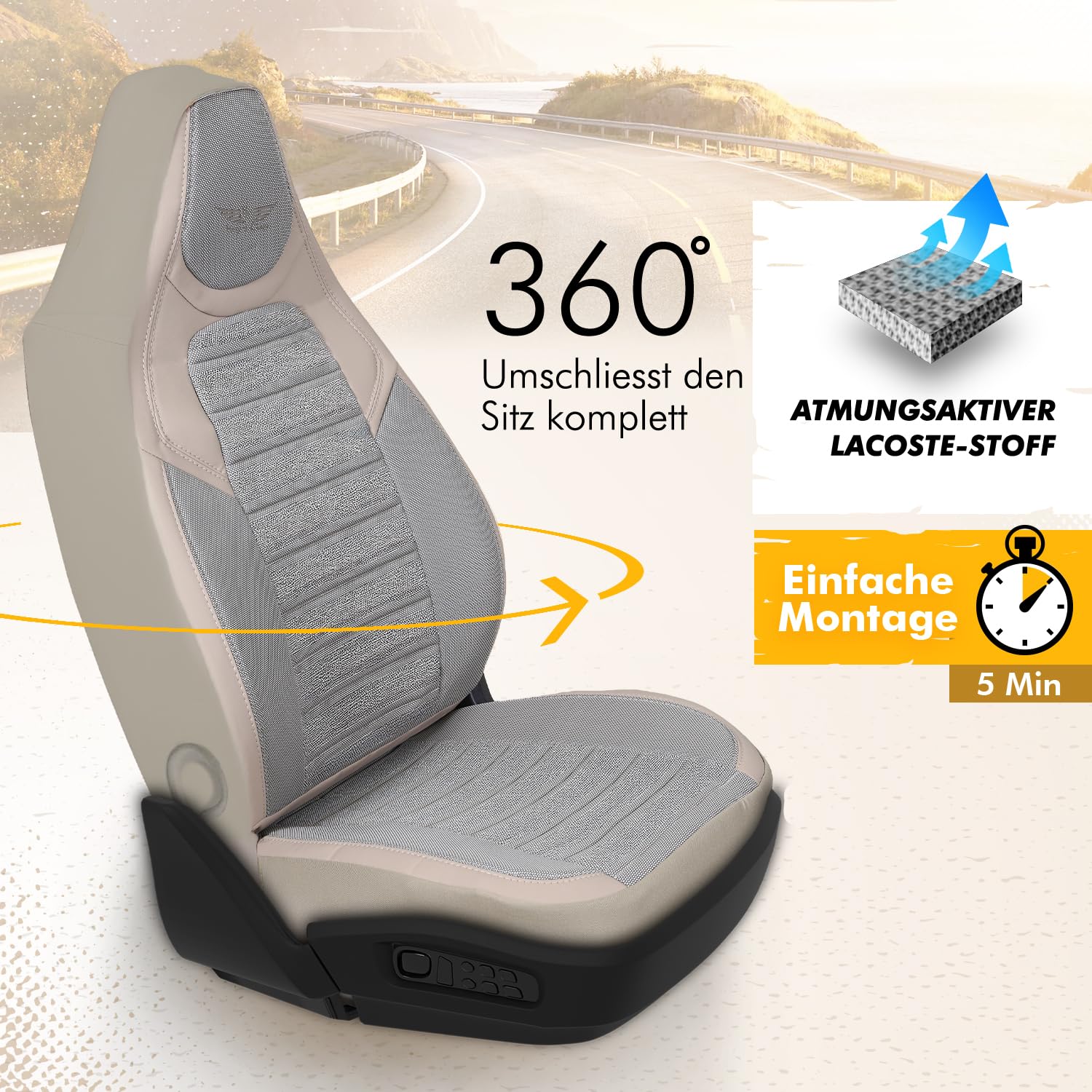 Sitzbezüge passend für Westfalia Wohnmobil Caravan in Beige UZY2131