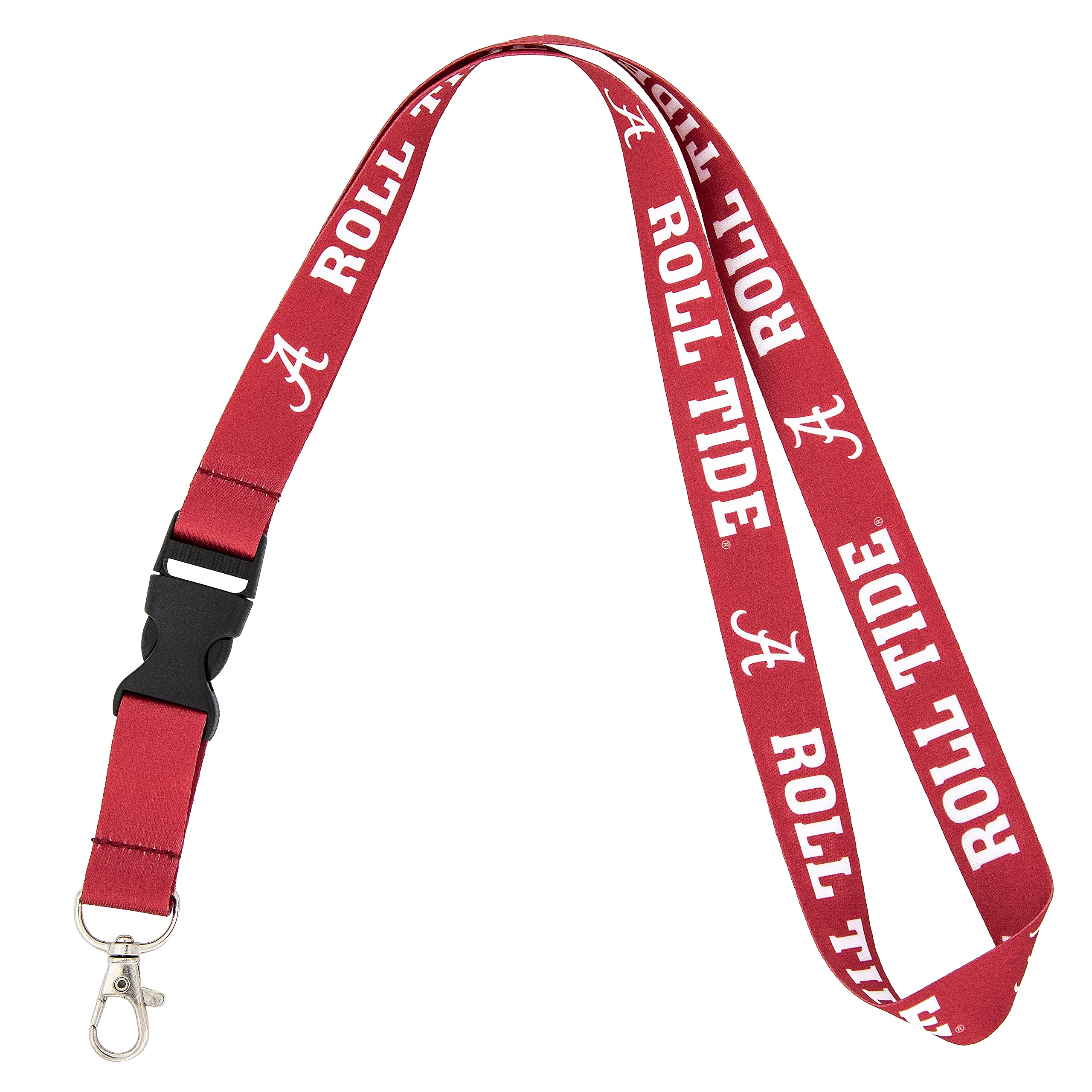 Desert Cactus University of Alabama Crimson Roll Tide Lanyard Car Keys ID Badge Holder Keychain Detachable Breakaway Snap Buckle (Red Roll Tide)