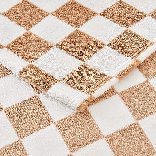 Miniatura 7 de Manta de franela a cuadros, suave, acogedora, con estampado de cuadrícula de ajedrez, con patrón de ajedrez, para cama, sofá o sillón, para todas