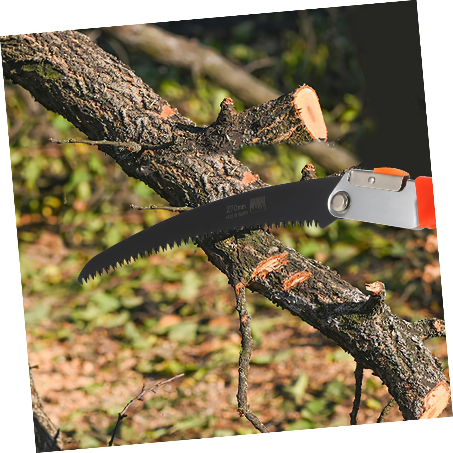 Seghetto Pieghevole da Potatura per Alberi, Lama Sk5 Nera | Compatto e Portatile, per Legno e Uso Outdoor, per Taglio Rapido in Campeggio e Giardino
