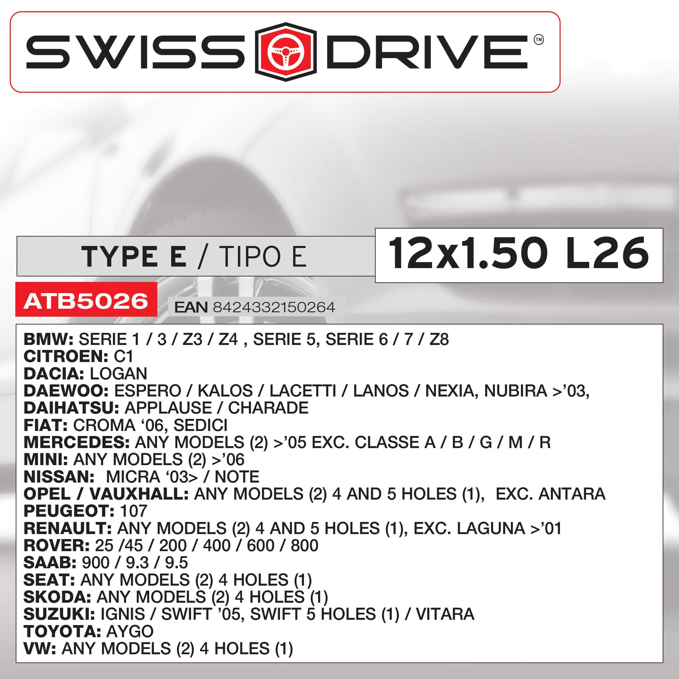 Bulloni Antifurto SUMEX Carplus - Set Per Ruote, Tipo E M12x1.50 L26 - Foto 10