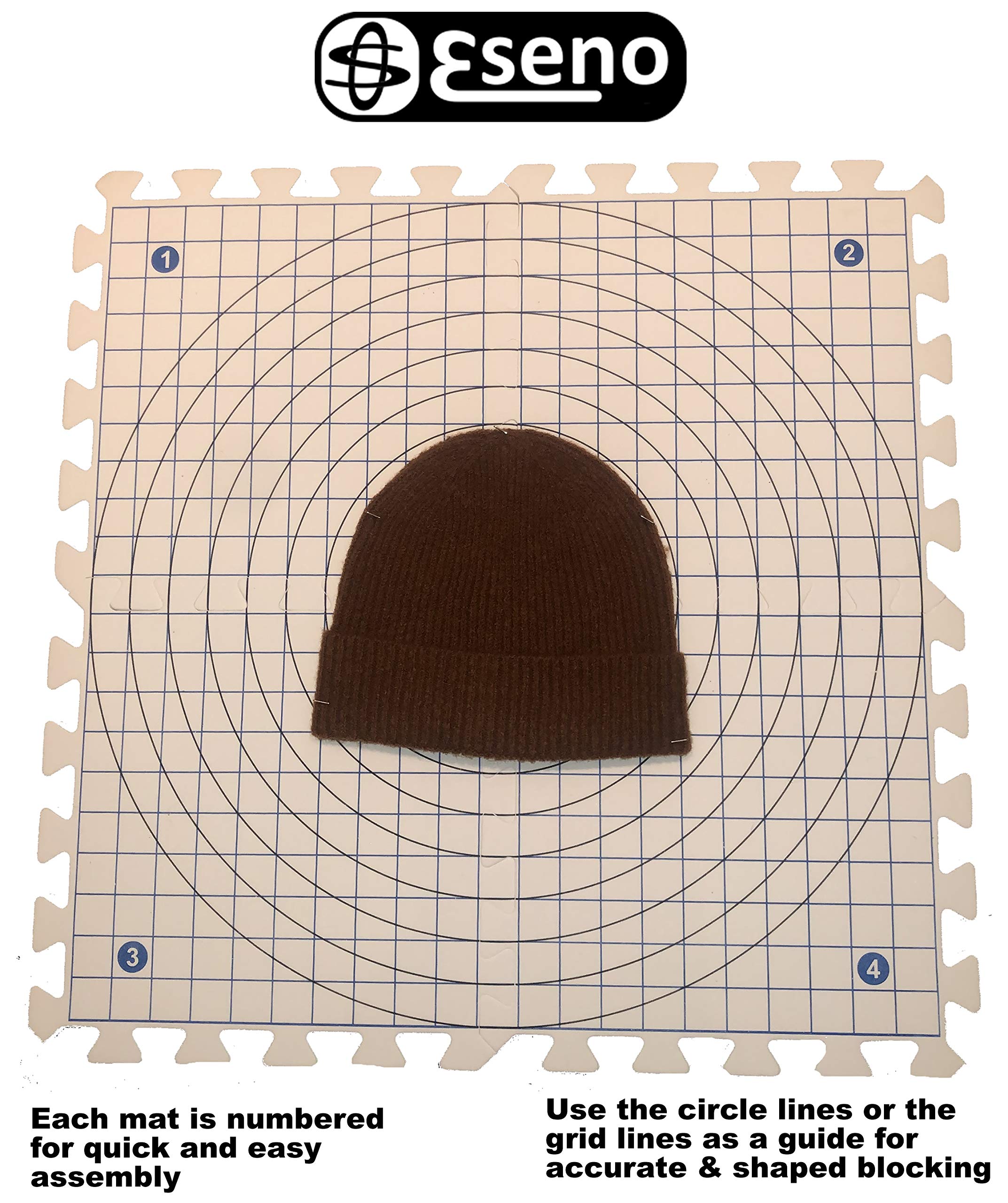 Eseno® Tappetini per lavori a maglia extra spessi, per lavori a maglia o uncinetto, 30,5 x 30,5 cm (set da 4 pezzi)