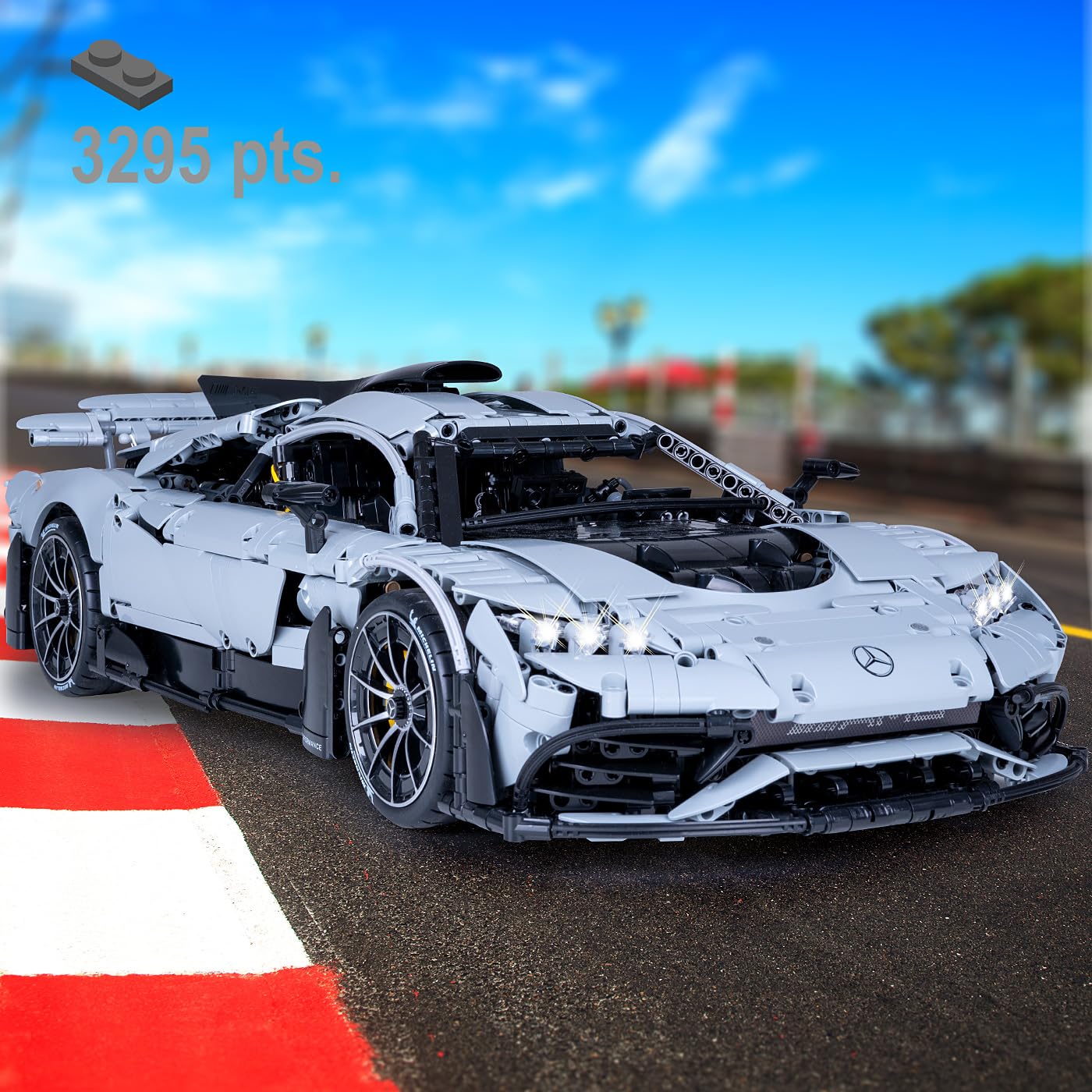 JAMARA 402862 CADA Mercedes-AMG ONE 1:8, 2,4GHz Bricks, Auto Spielzeugauto, Sport Rennwagen für Kinder ab 14 Jahre, RC Ferngesteuert, Geschenkidee für Kids, Licht, Detailgetreu