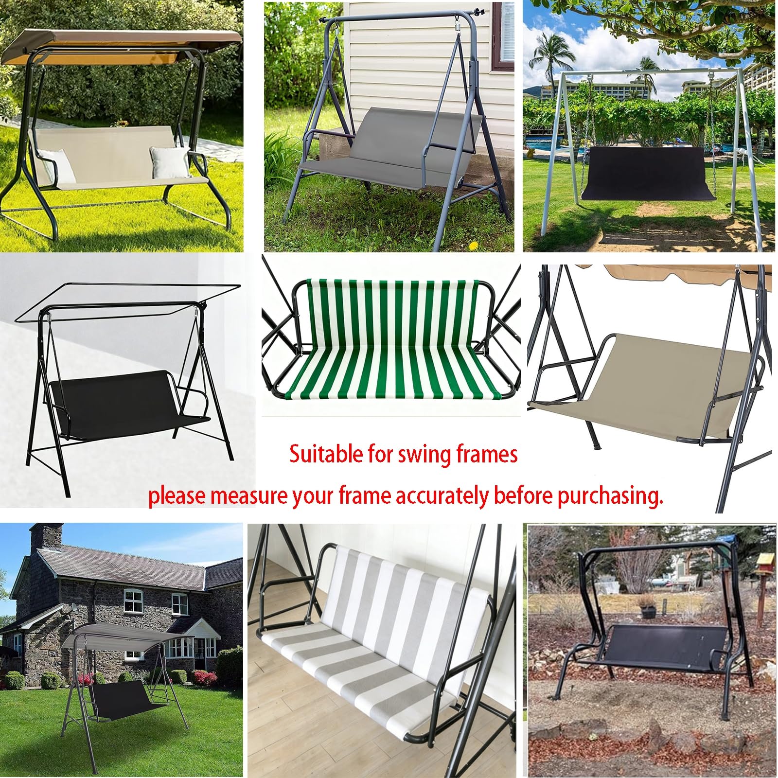 Columpio Jardin Exterior Funda Asiento de Reemplazo Jardín 600D