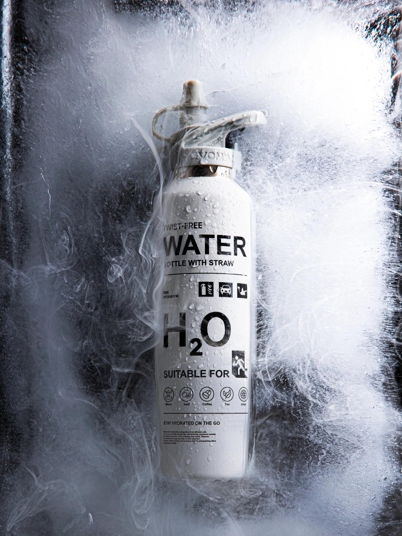 REVOMAX Sportflasche, 950 ml (32oz), WEISS, mit Einhandöffnung, hält 36 Stunden kalt oder 18 Stunden heiß, auslaufsicher, Sportflasche für Schule, Reisen, Fitnessstudio etc.
