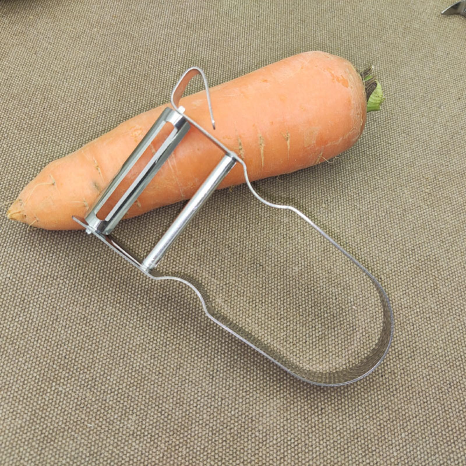 2X Stainless Steel Peeler French Potato Peeler Vegetable Fruit Easy, Silver - Image 4