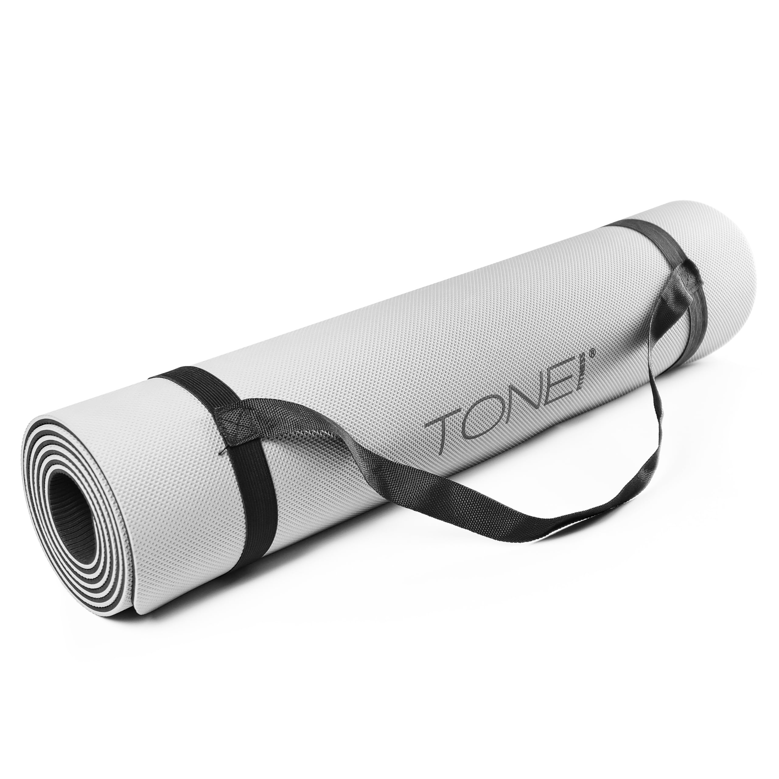 TONE Fitness Tappetino da yoga spesso 1/4" tappetino da allenamento antiscivolo e pilates per esercizi a casa con tracolla | Molteplici opzioni