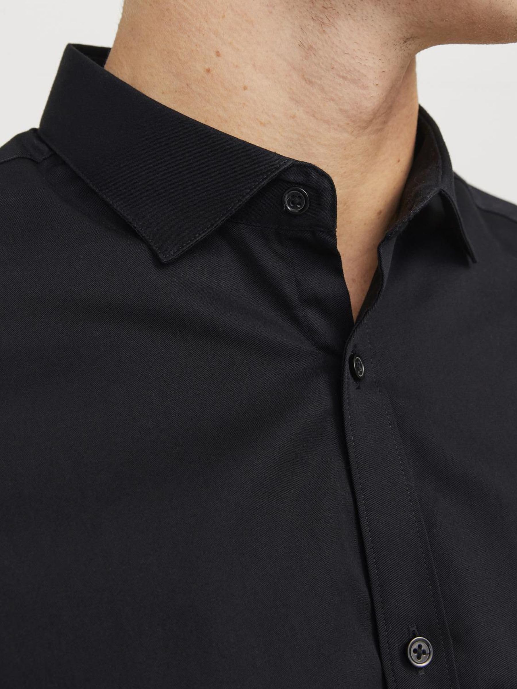JACK & JONES Męska koszula z długim rękawem Jprblacardiff L/S Noos, czarny, XXL