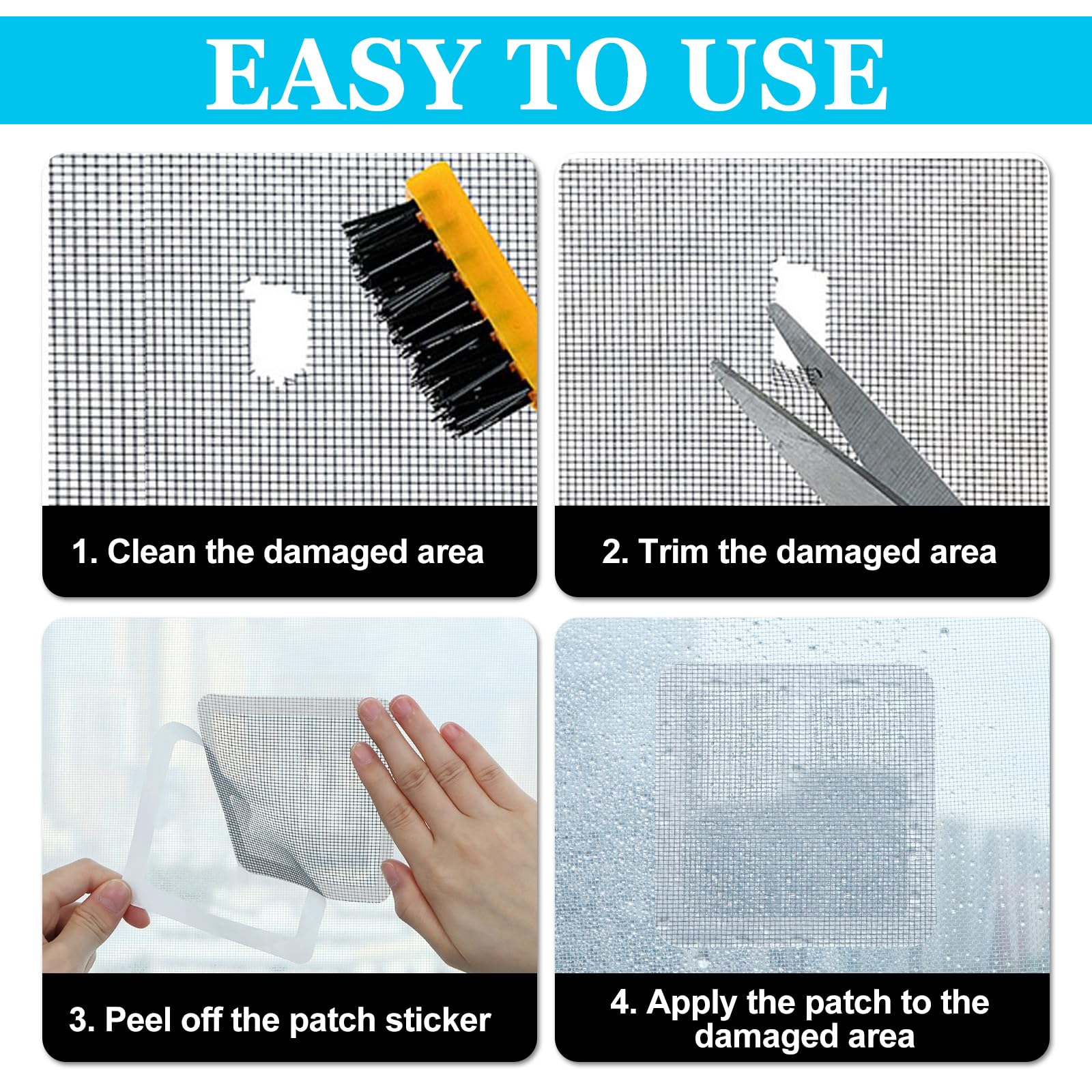Nastro Ripara Zanzariere - 65 Pezzi, 4 Misure, Grigio | Adesivo Invisibile Per Buchi E Strappi - Foto 5