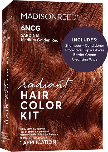 Madison Reed Radiant Hair Color Kit - 6NCG Medium Golden Red with Copper...