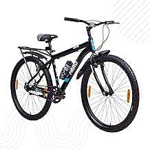 Hero Rove IC 27.5T Single Speed Mountain Bicycle for Mens with Inbuilt Carrier | Black-Green | Rigid | V Brake | Steel Frame : 18Inches | Rider Height : 5ft 6" - 5ft 11" | 95% Pre-Assembled Bicycle
