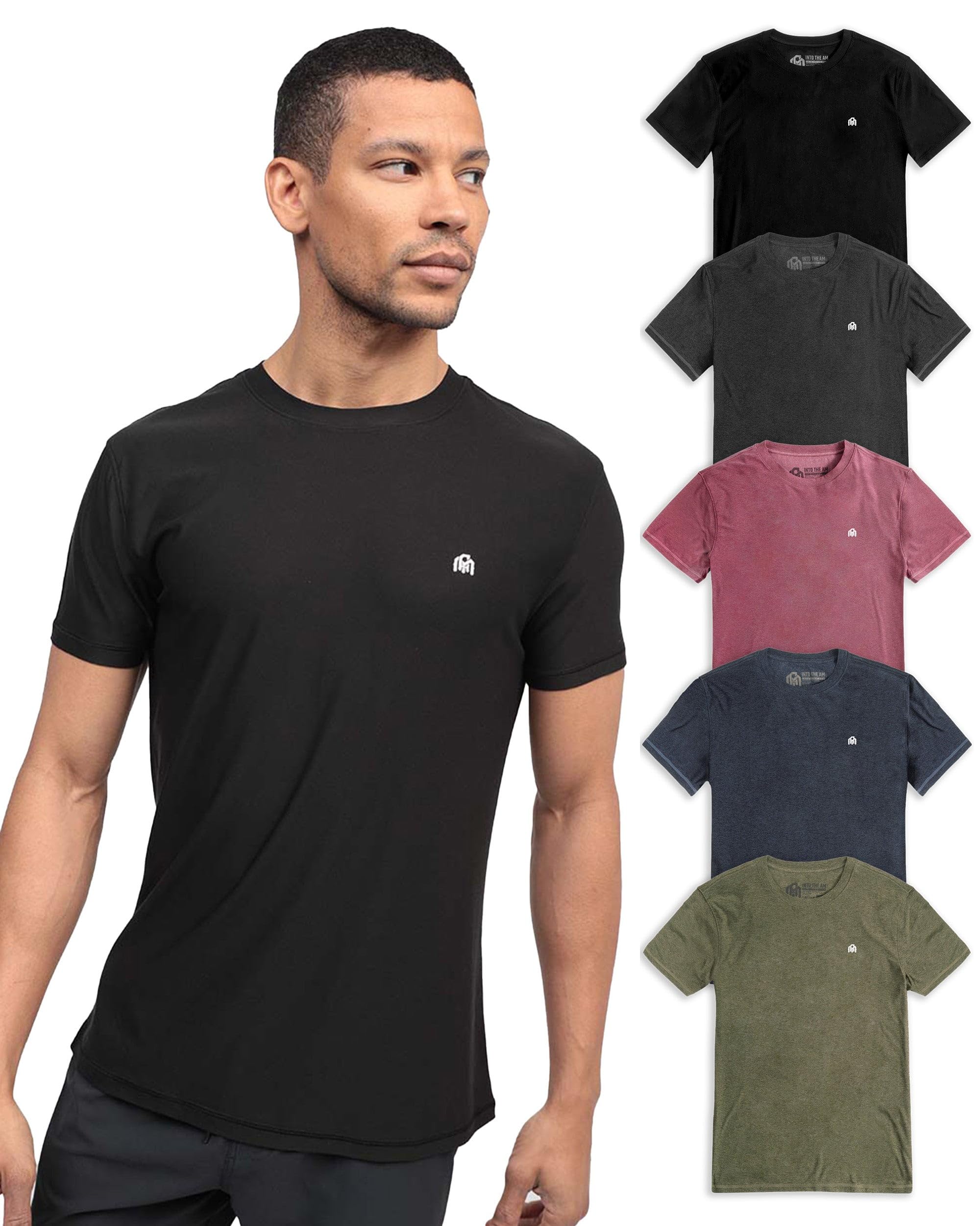 INTO THE AM Workout Shirts for Men - Ultra-Lightweight Short Sleeve Tees Athletic Gym Running S - 4XL