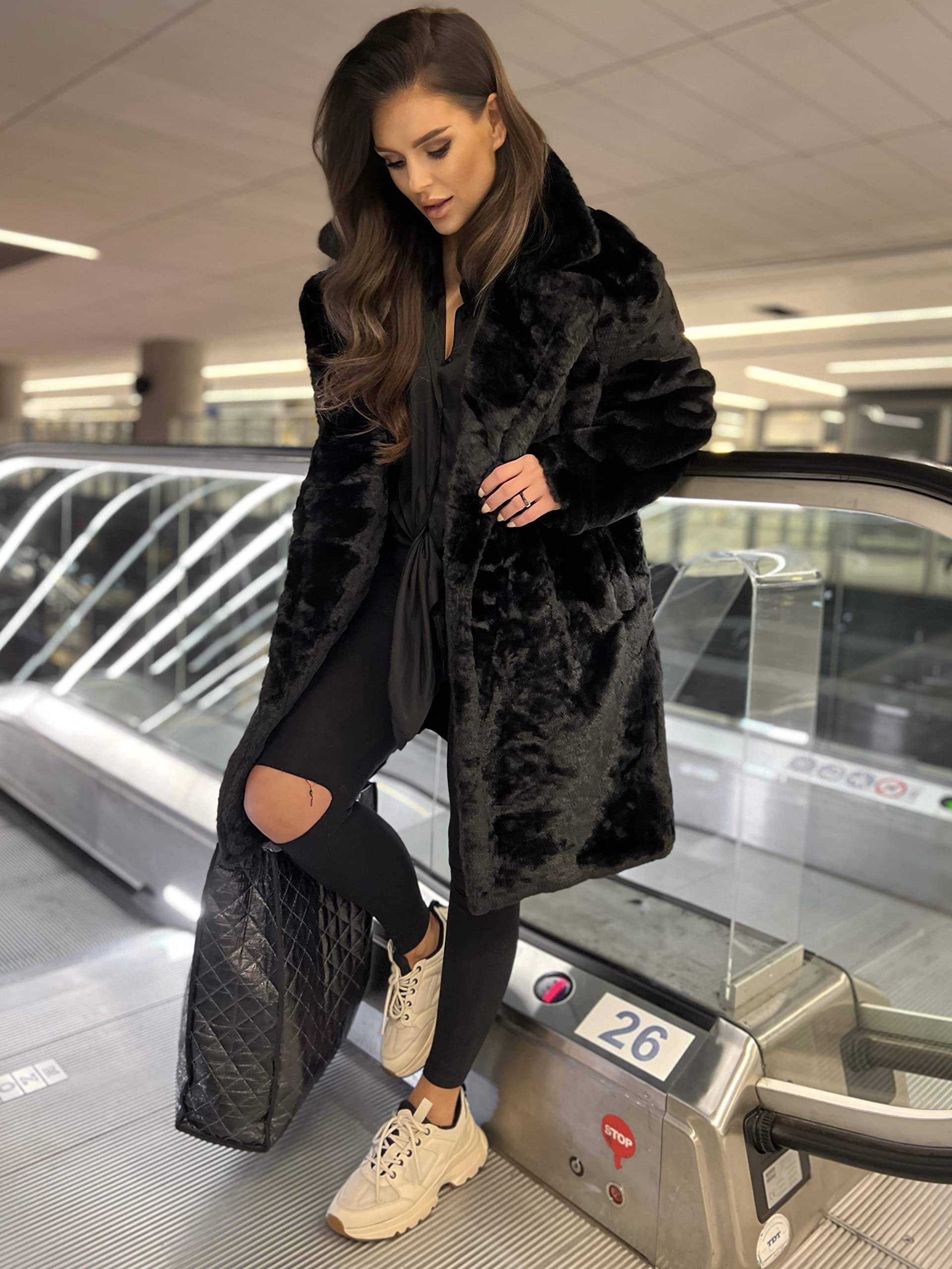 Damenmantel Teddy Jacke Warme Winterjacke Plüschjacke Langarm Wintermantel Coat Teddy Mantel, zwei Knöpfen Taschen Einheitsgröße 3 Farben