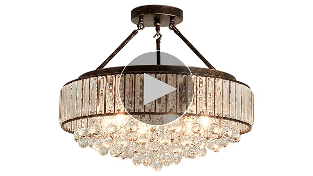 YYJLX 6 Light Modern Crystal Oil Rubbed Bronze Metal Semi