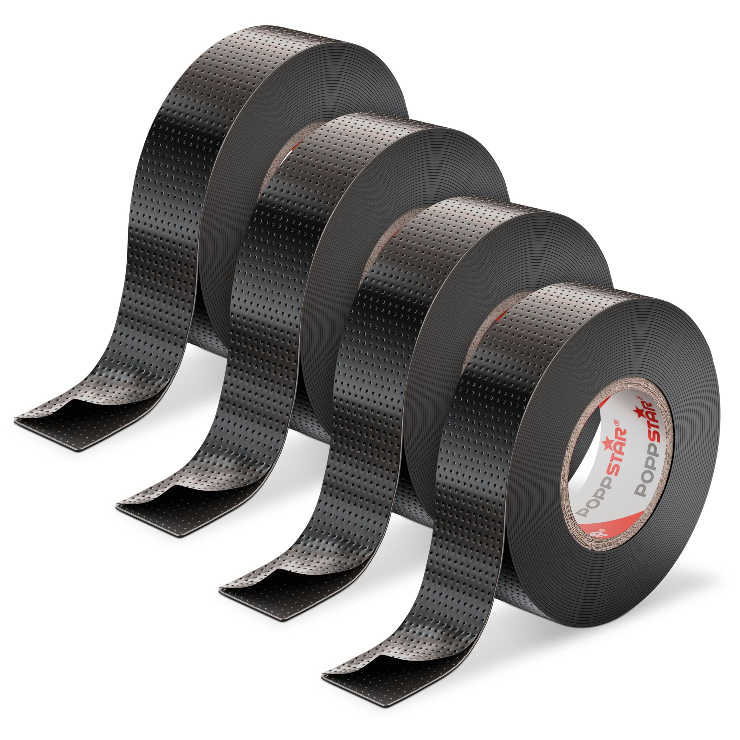 POPPSTAR selbstverschweißendes Isolierband, universal, 5m x 19mm x 0,76mm, schwarz, 4 Rollen