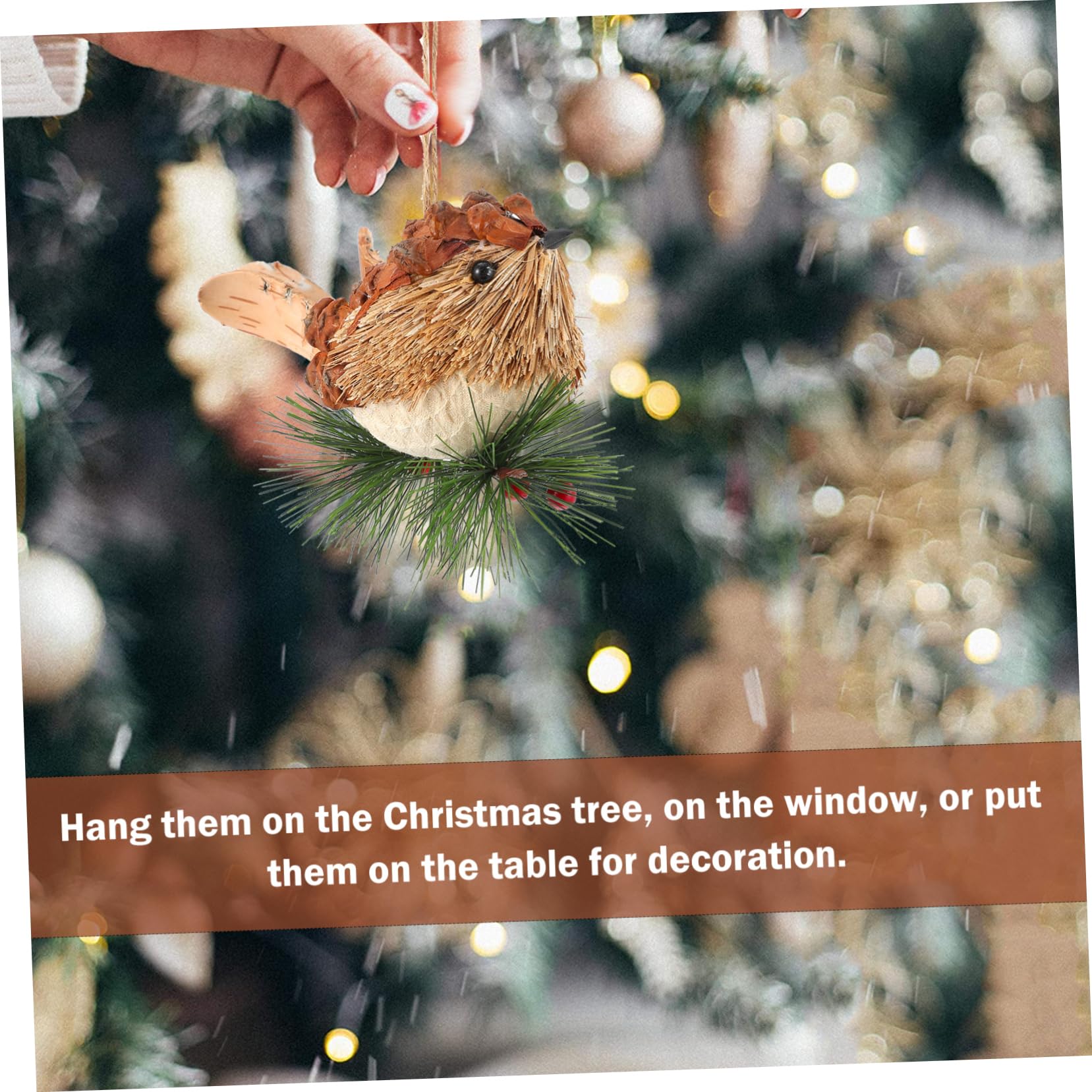 ABOOFAN 4 Pezzi Unici Uccelli Di Paglia Ornamenti Per L'albero Di Natale Ciondolo Decorativo A Forma Di Decorazione Appesa Festiva Ornamento Decorativo Di Natale