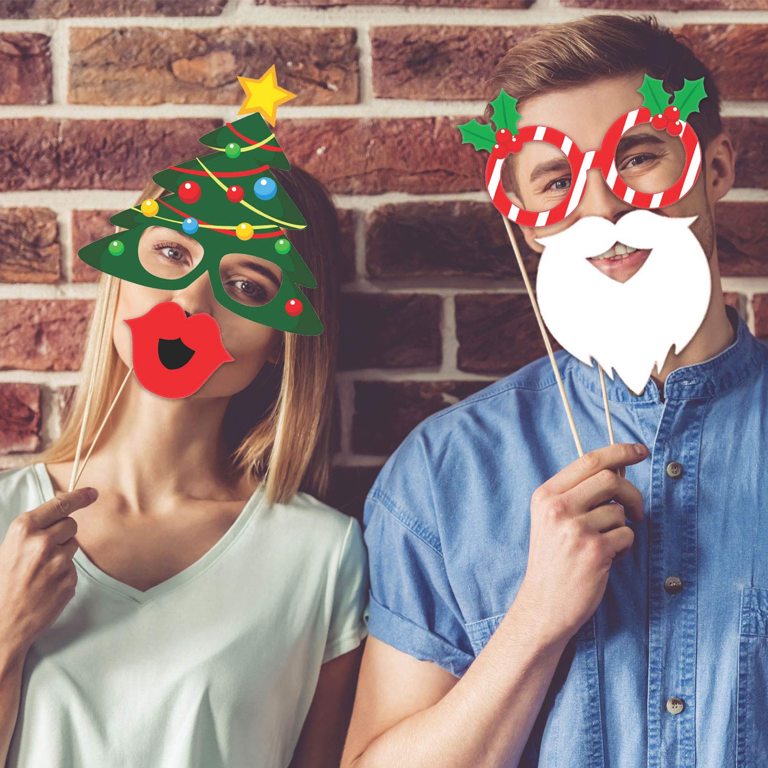Kit de bricolage découpé au laser pour photomaton de Noël