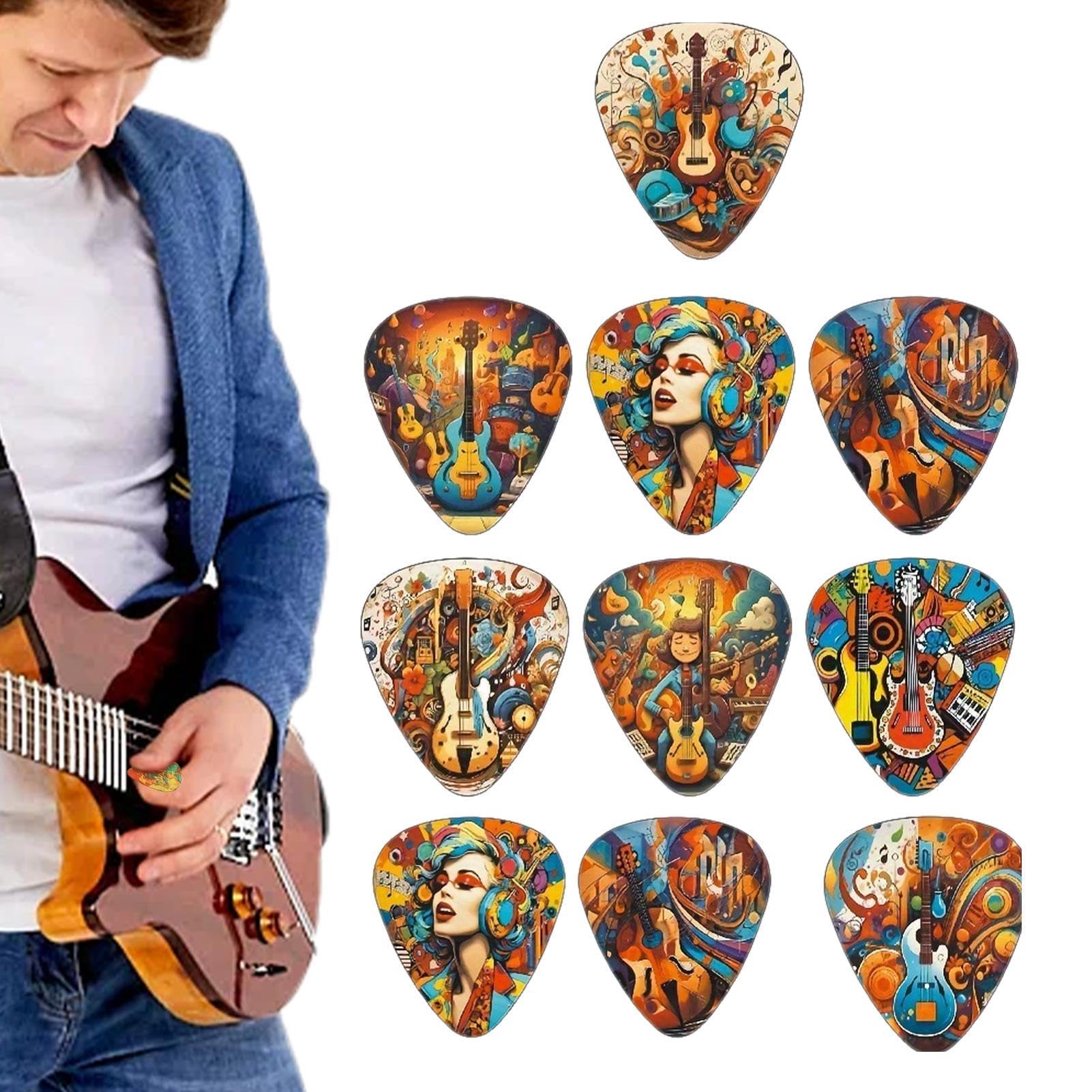 Amazon.co.jp: birdusunce エレキギターピック - エレキギター用ピックカラフルな低音ピック 10 個 - ギター初心者 、音楽ファン、ギター学生、ギターアマチュアのためのギターベースアクセサリー : ファッション