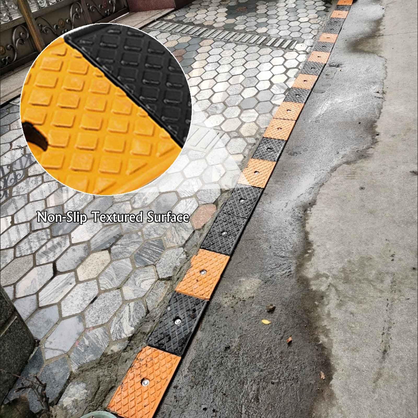 YAEGER Rampa de Umbral de Goma 1 Uds Rampa de Acceso PortáTiles para Calzada Muelle Carga Acera Camión Rampa de TransicióN Antideslizante(3cm/1.2" Rise High)