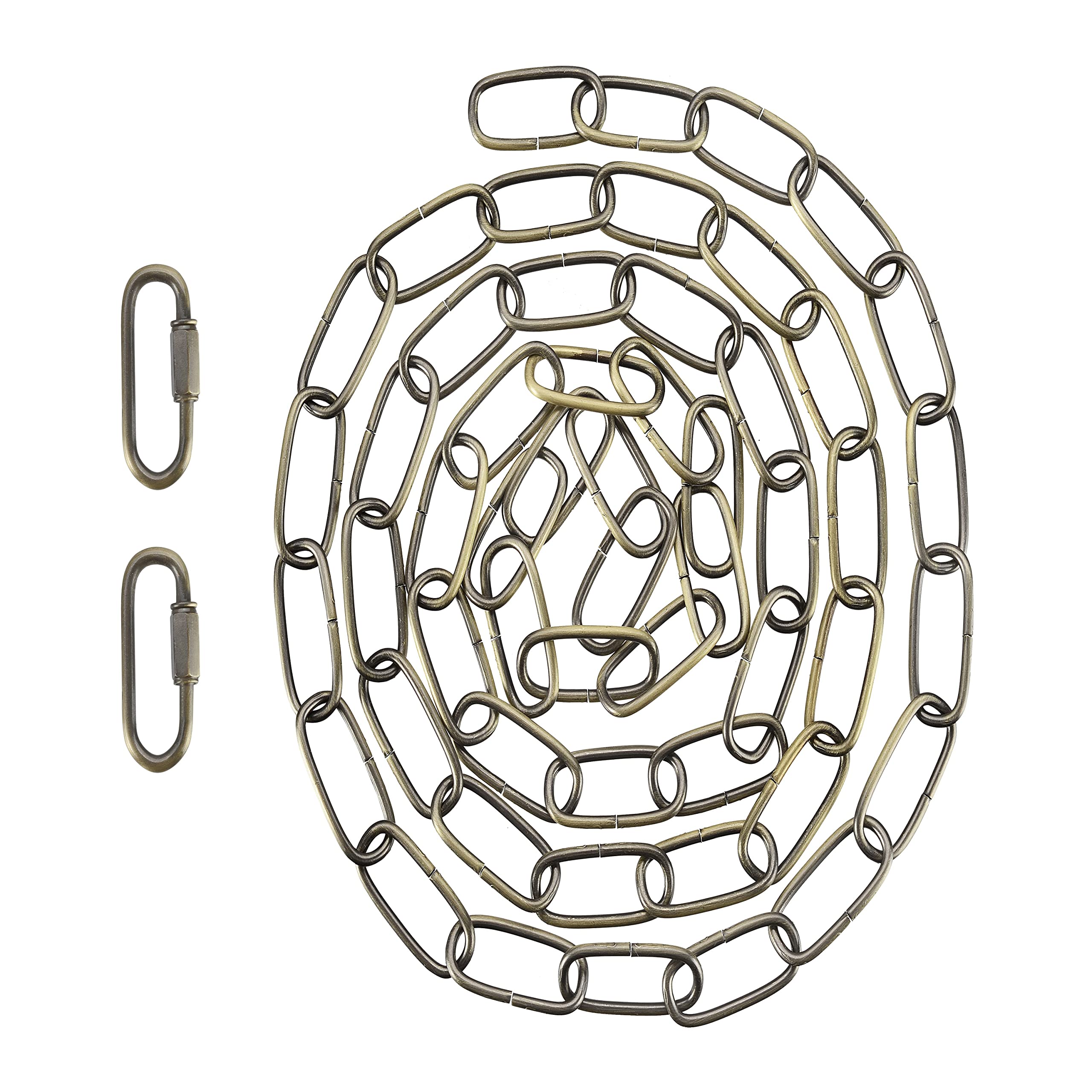 Aspen Creative 21113-51,Steel 6 Feet Heavy Duty Chain &amp; Quick Link Connector for Hanging Up Maximum Weight 40 Pounds-Lighting Fixture/Swag Light/Plant in Antique Brass.11 Gauge.
