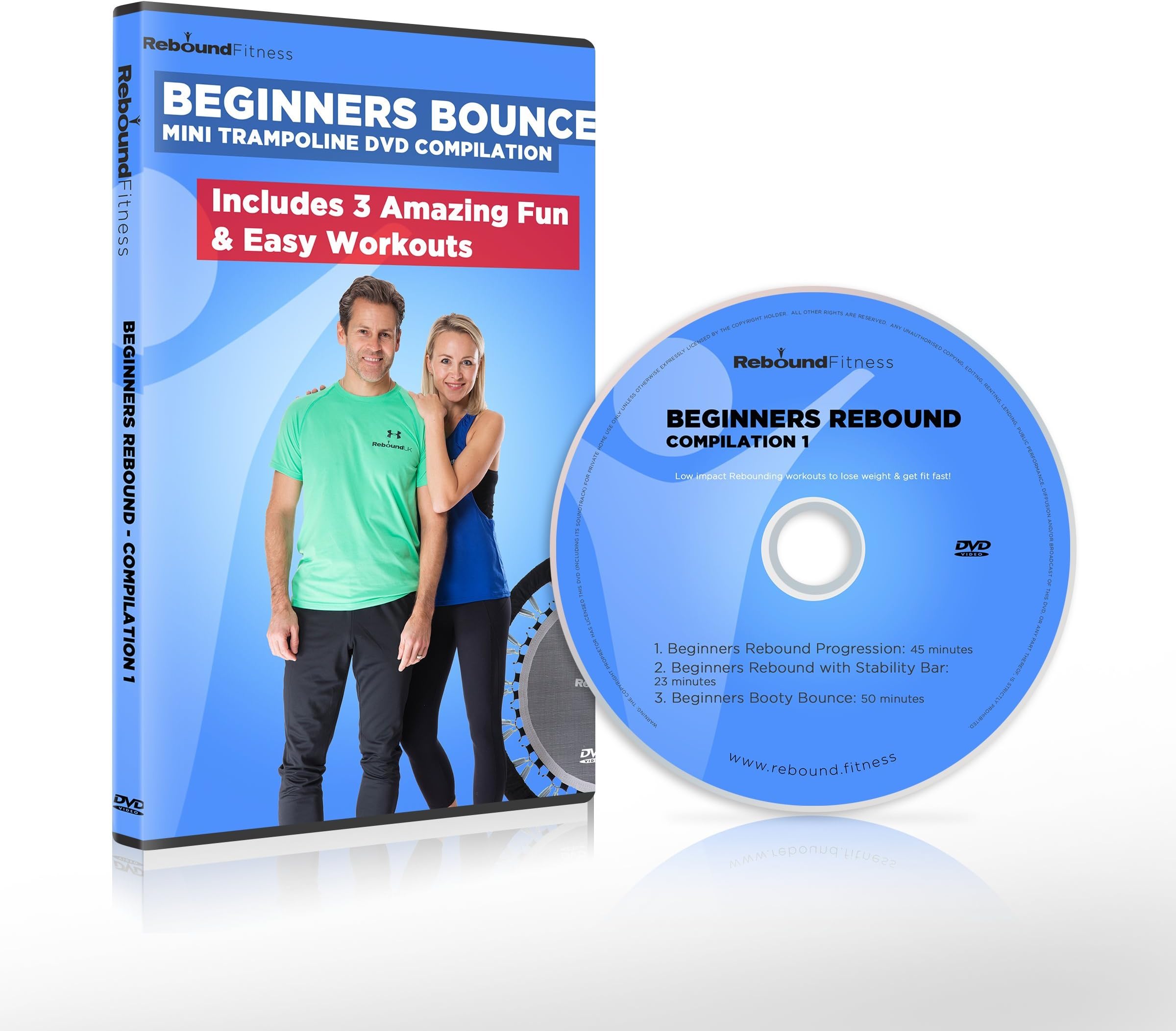 Beginners Bounce Mini Trampoline DVD Workout Compilation. Includes 3 Amazing, Fun & Easy Rebounding Fitness Workouts to Help you Lose Weight & Tone Up!