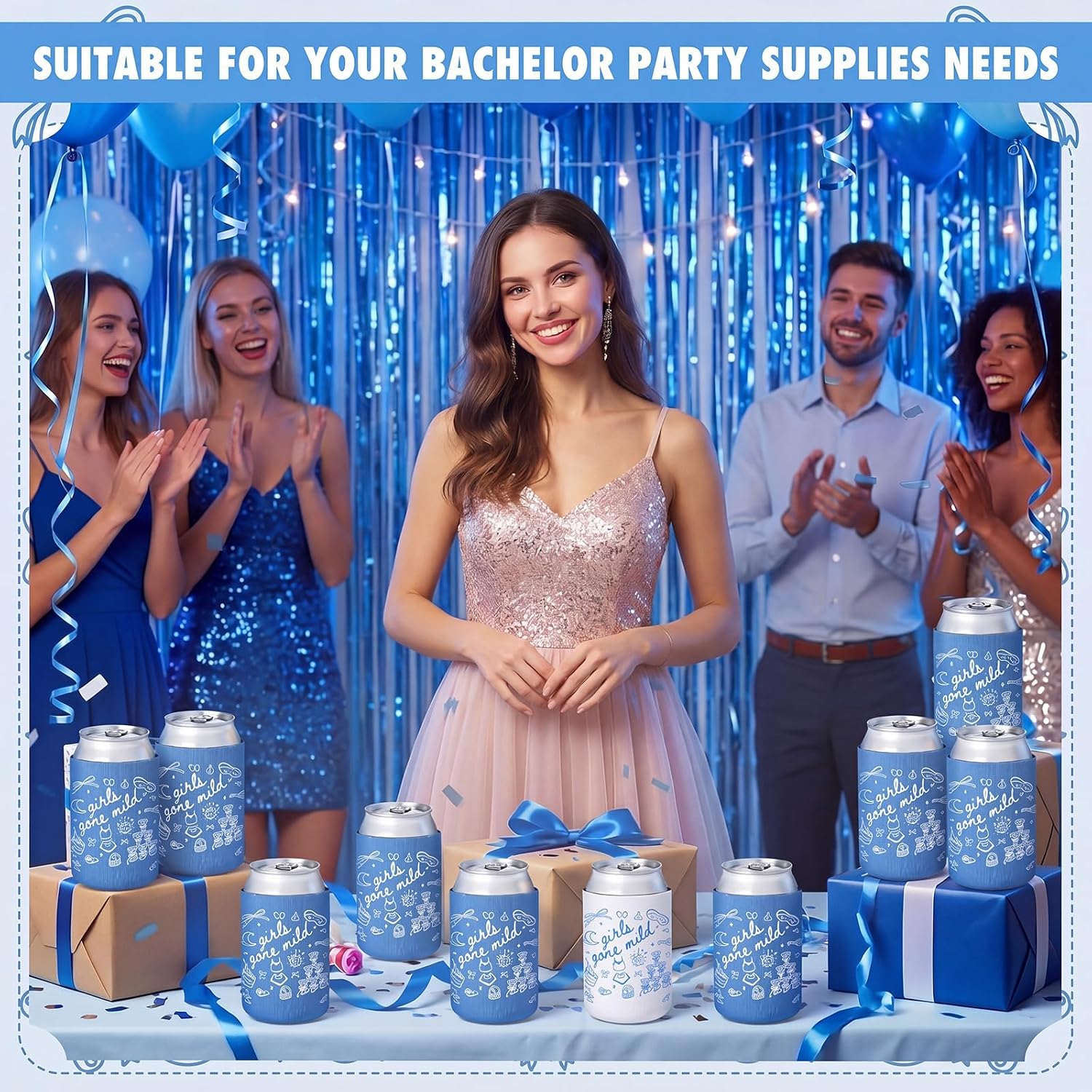 SiliFine 12 Pcs Bachelorette Gifts, 4 x 2.4", Girls Gone Mild