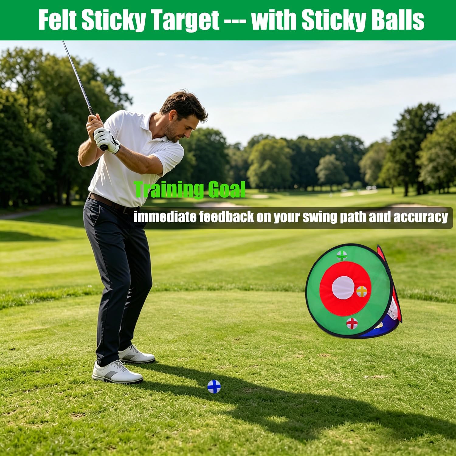 4-in-1 Pop Up Golf Chipping Net – Versatile 4-Sided Design for All Training Scenarios, Portable Indoor/Outdoor Practice Kit, Easy Setup Gift for Golfers & Beginners