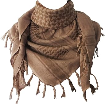 Explore Land Cotton Shemagh Keffiyeh Tactical Desert Scarf Neck Head Wrap with Tassel for Men Women
