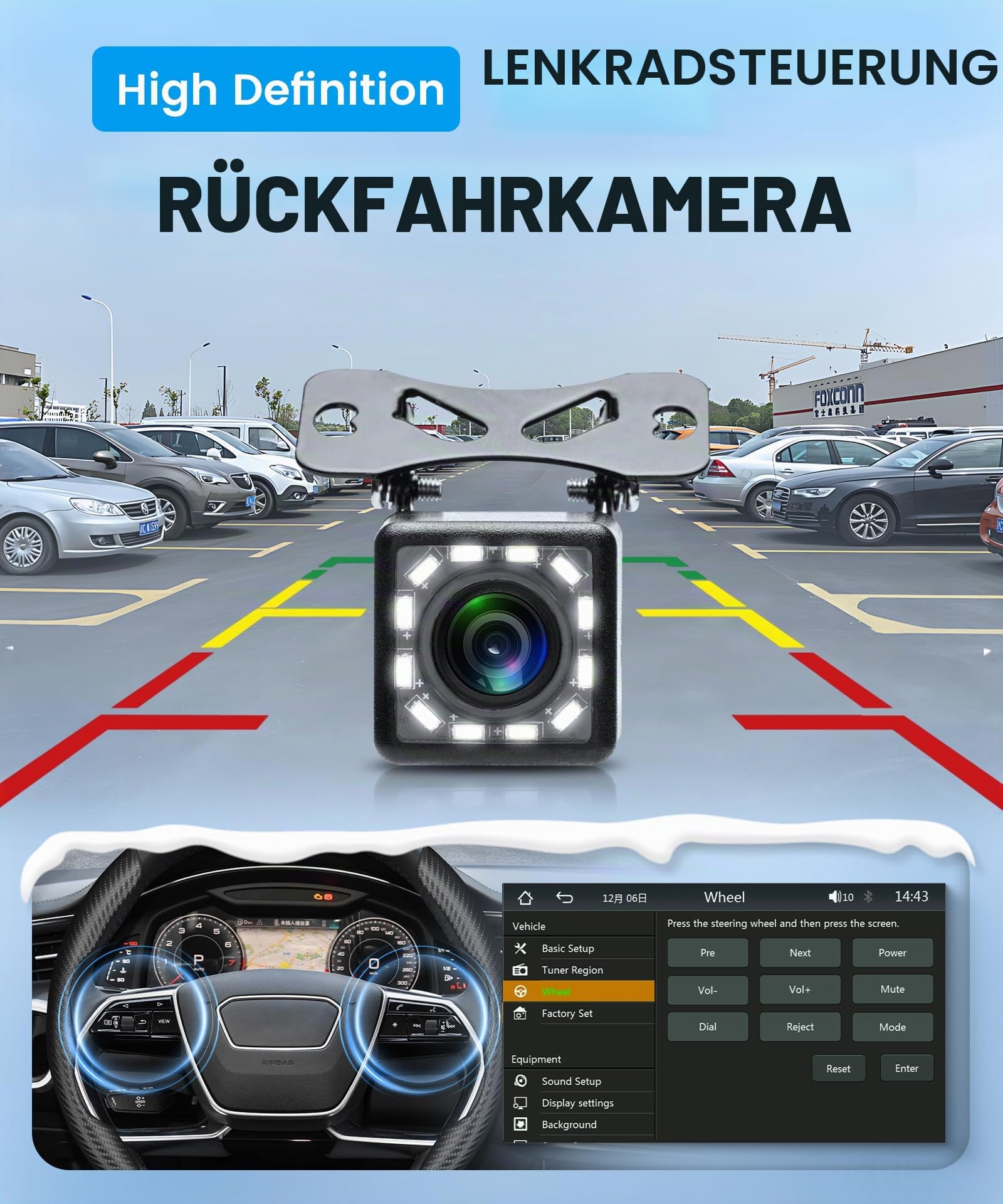 Rimoody Autoradio 1 Din mit Wireless Carplay Android Auto IOS/Android Mirror Link Bluetooth 5.2, 7 Zoll Touchscreen Autoradio Single Din mit FM Radio USB/EQ/AUX Lenkradsteuerung Rückfahrkamera