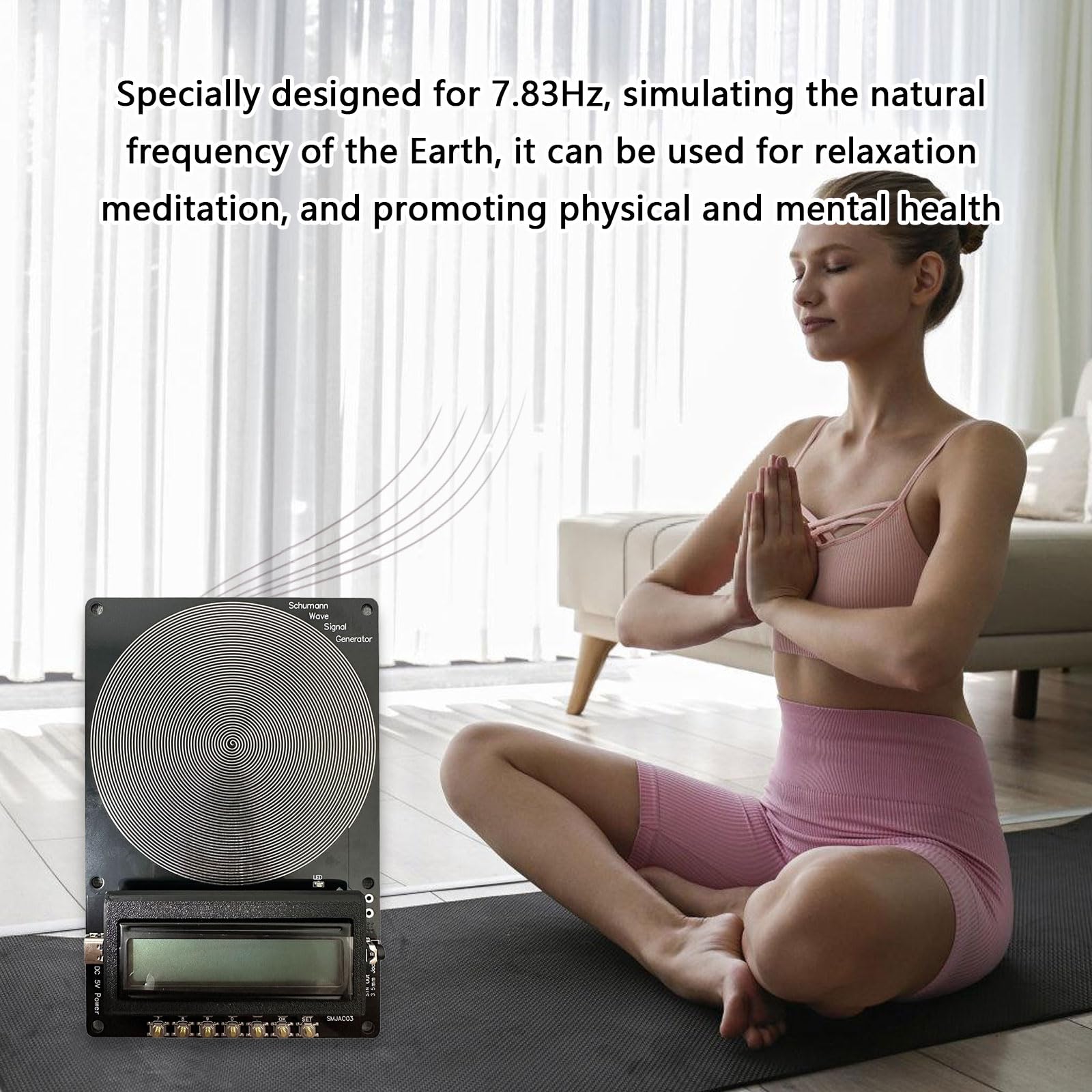 Generador de ondas de resonancias, 7,83 Hz, frecuencia de alta estabilidad ajustable de 001 Hz a 100000 Hz, generador de puerto USB C