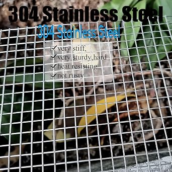 3Pack 60 Mesh 304 Stainless Steel Woven Wire Mesh, Never Rust, Hard and Heat Resisting Wire Mesh, Fine Screen Mesh for Many Projects, 11.8 x 11.8 Inch