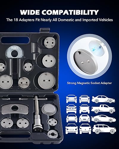 Miniatura 4 de Orion Motor Tech Juego de herramientas de compresión de pinza de freno, juego de herramientas de compresión de pinza de freno con conjuntos de