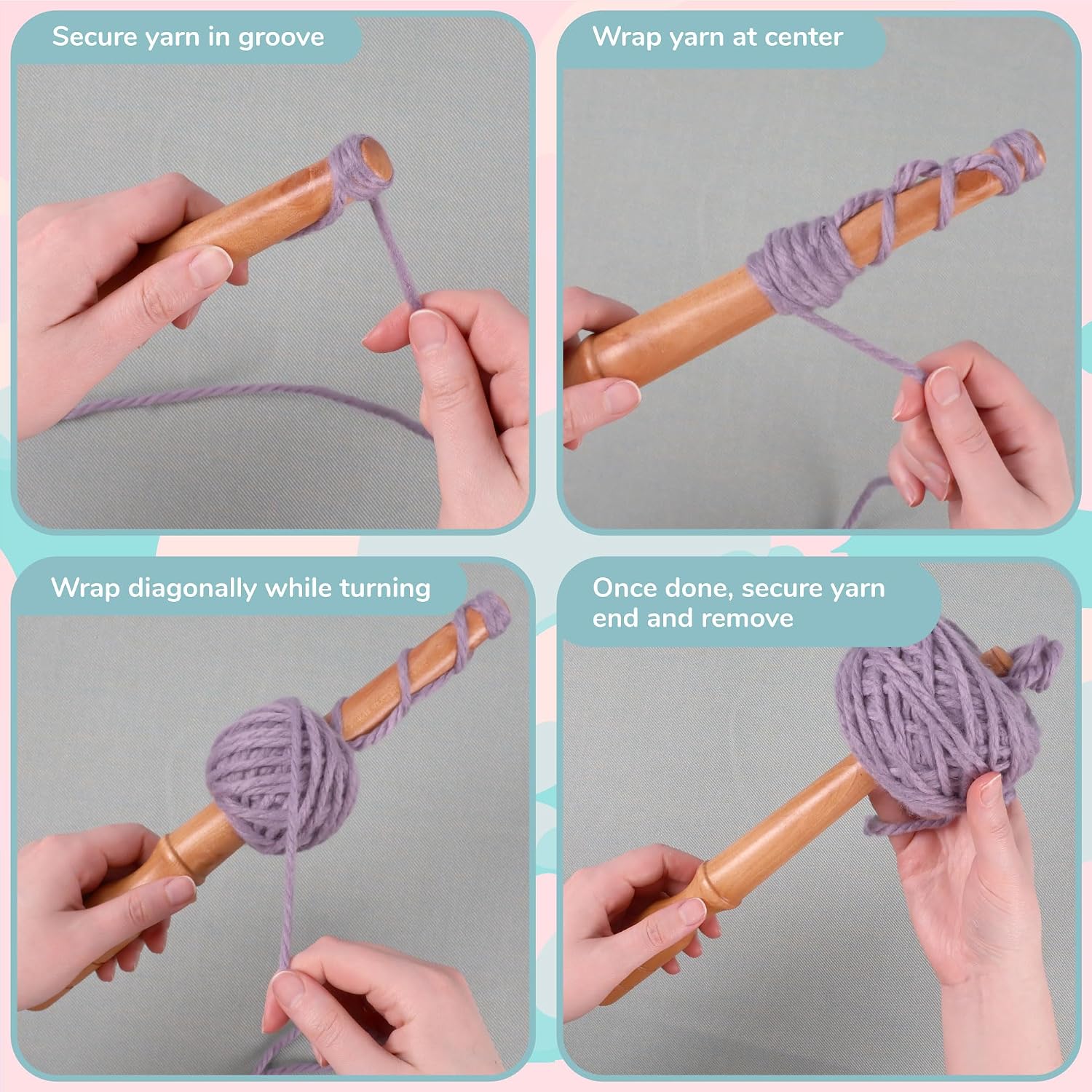 JubileeYarn Nostepinne Wooden Yarn Ball Winder - 8.5cm - 1 Winder