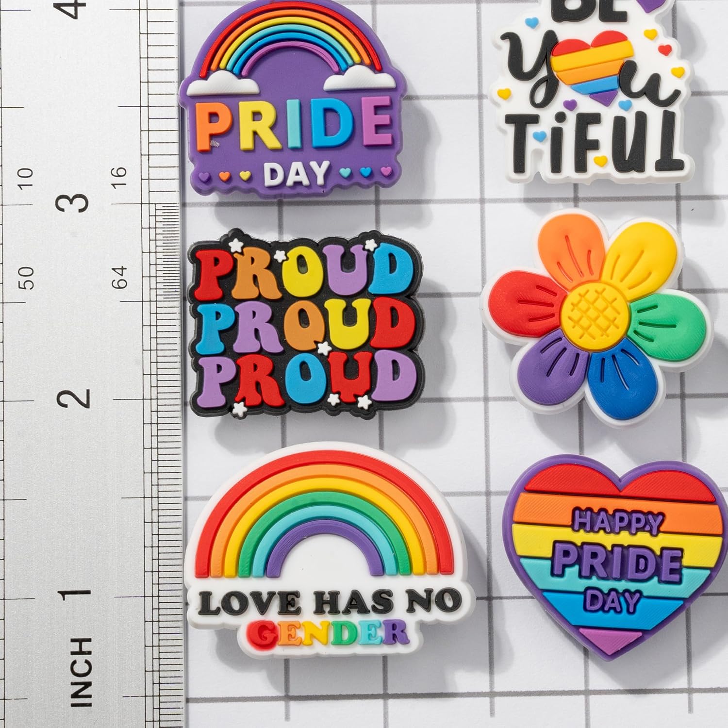 Pride Shoe Charms, Rainbow Charms for Shoes, Wristbands, Sandals, Bracelets and Bags, Gifts for Birthday, Holidays and Special Occasions