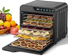 Food Dehydrator, 8-Tray Stainless Steel Jerky Dehydrator, 625W Food Dryer with Adjustable Timer & Temperature, 165°F dehydrators for Jerky, Dog Treats, Herbs, Fruit, and Yogurt (50 Recipes)