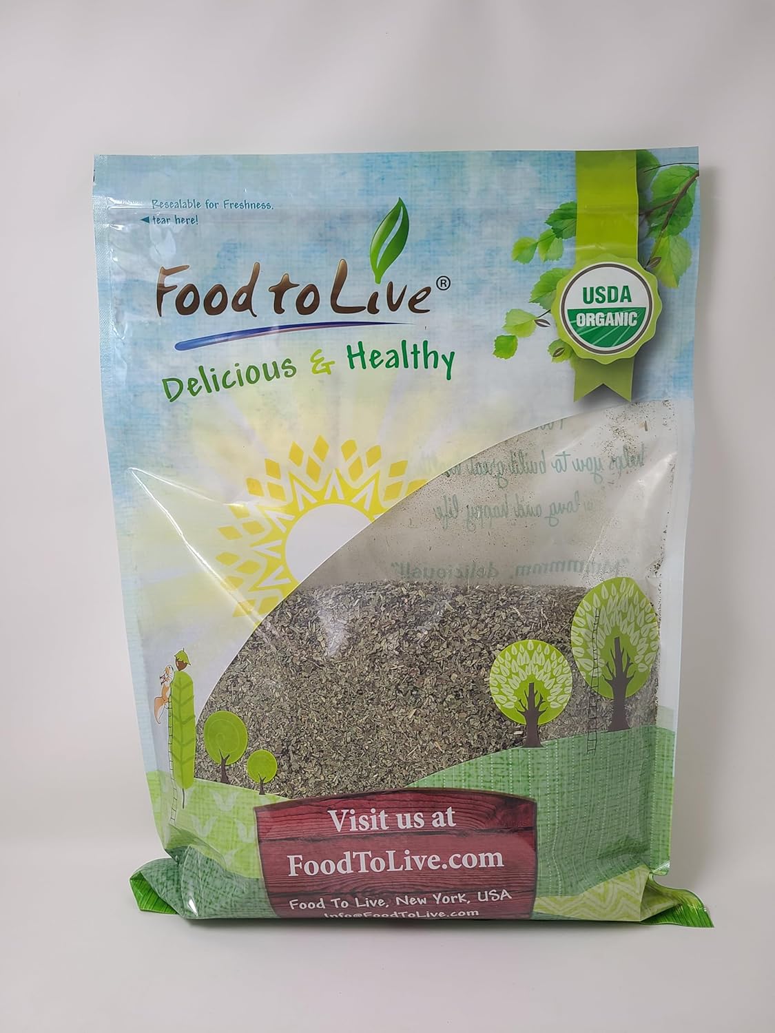 Food to Live - Organic Basil Leaves, 1.5 Pounds – Dried & Cut. Great for Pizzas, Pesto, Soups, Sauces, Salads and Herbal Tea. Non-GMO. Kosher. Bulk