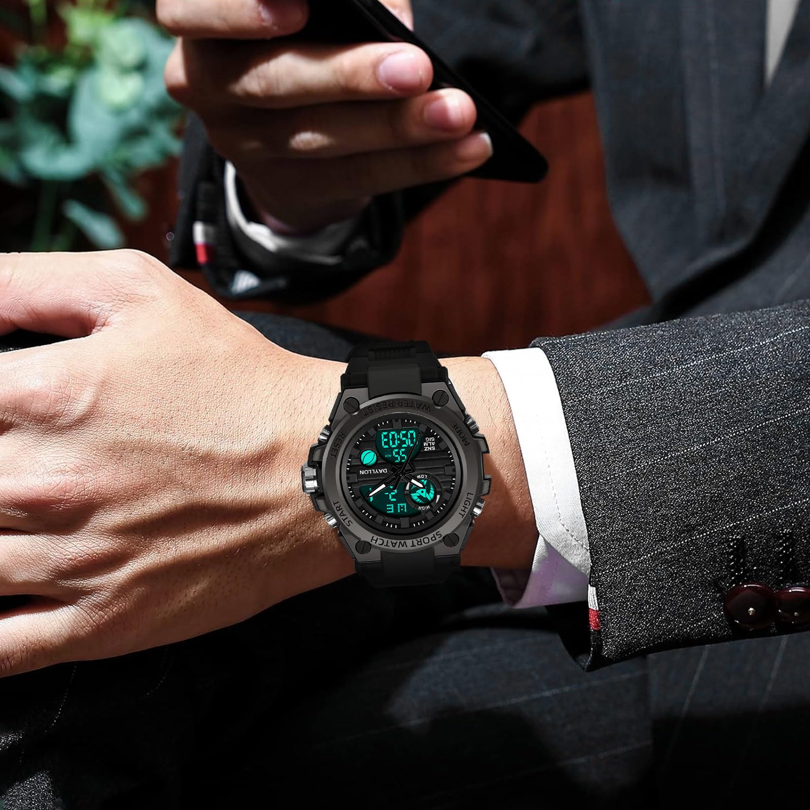 Dayllon Montre Homme Militaire Sport extérieur étanche Date multifonction tactique alarme chronomètre montres analogiques