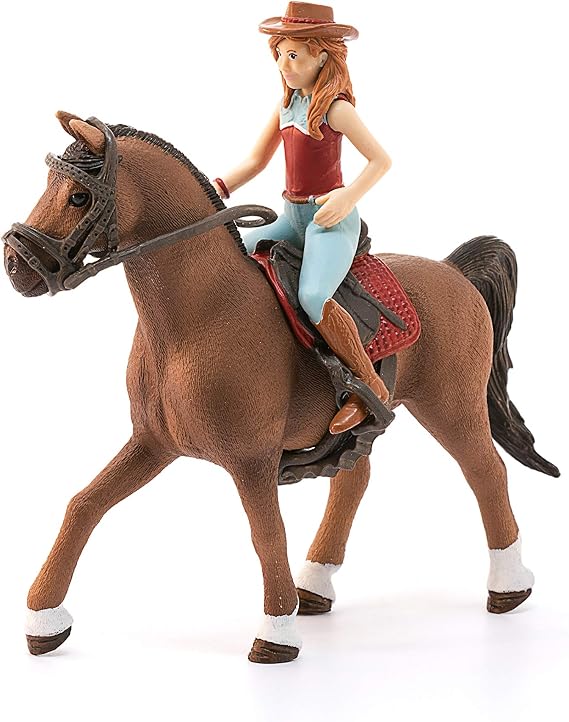 Schleich Horse Club, 4-Piece Playset, Horse Toys for Girls and Boys 5-12 Years Old Hannah and Cayenne