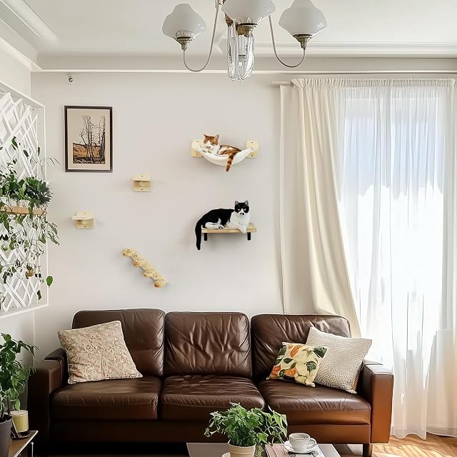 Foto 2 de 8 de FUKUMARU Set de Pared de Escalada para Gatos, 3 Piezas
