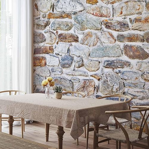 Miniatura 6 de artgeist Mural de pared de piedra sintética de 116 x 83 pulgadas, papel pintado autoadhesivo XXL despegar y pegar, adhesivo grande extraíble para