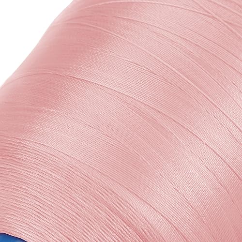 Miniatura 5 de uxcell Hilo de coser de poliéster consolidado extra fuerte 1312 yardas 210D0.013 in hilo de tapicería para coser manualmente y a máquina (rosa