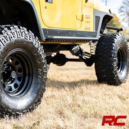 Miniatura 7 de Rough Country Rueda de acero negro, 16 x 8, patrón de pernos de 5 x 5.5, desplazamiento de 0.47 pulgadas, orificio 4.25, borde todoterreno de