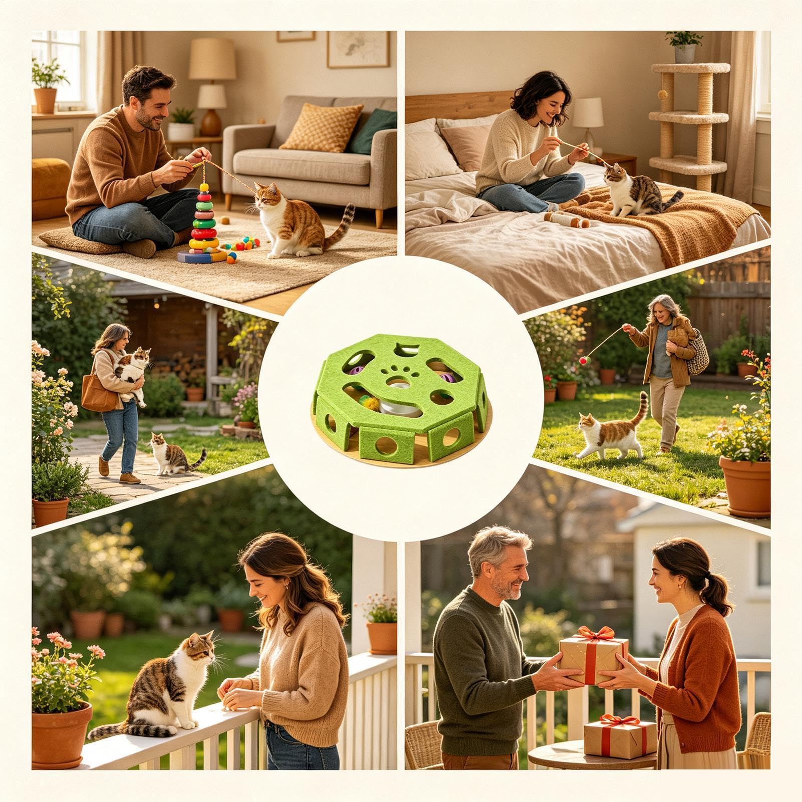 Generico Box für Katzennägel mit Federn und Glöckchen