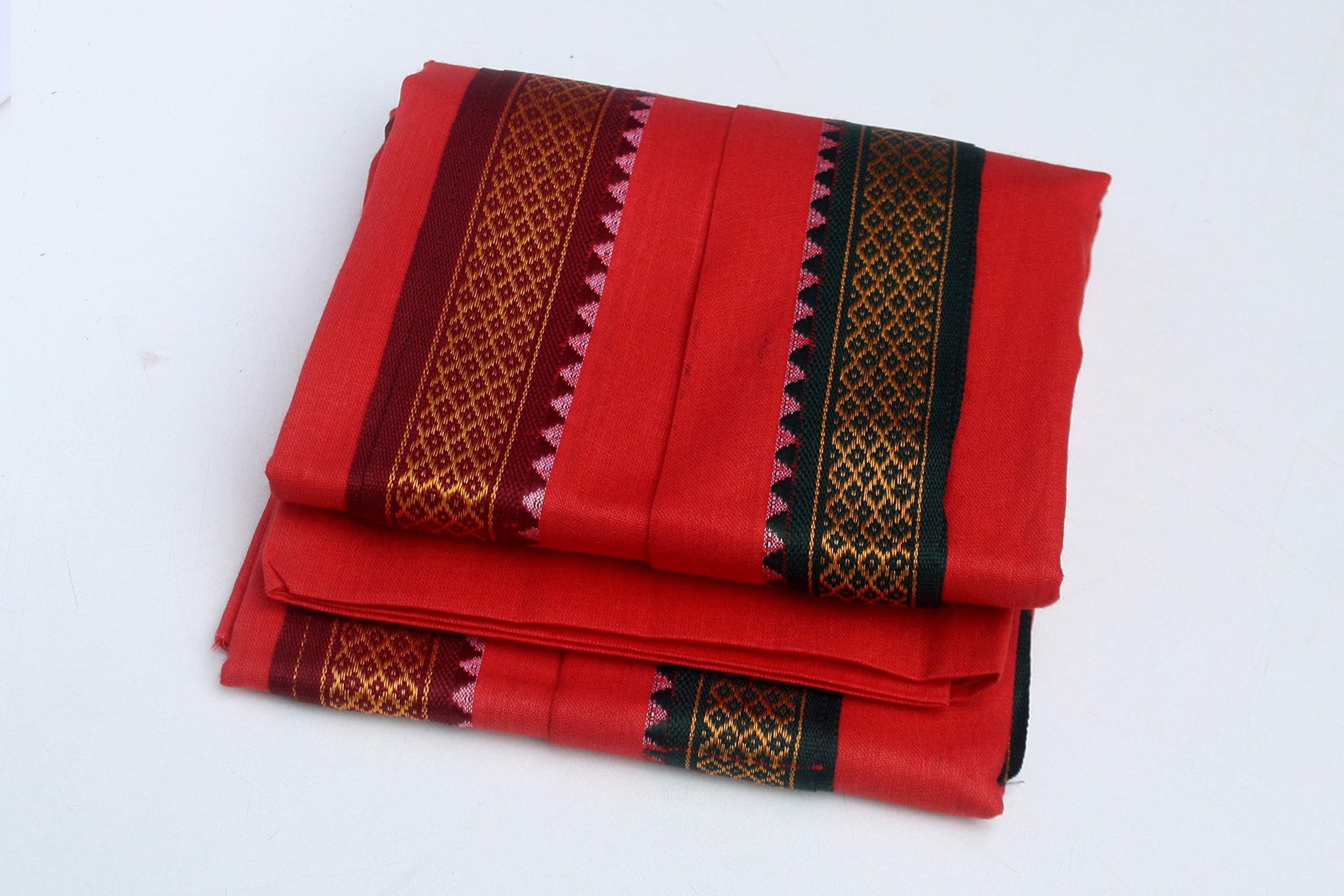 Akhil Men's Pure Cotton Gamcha (Red)