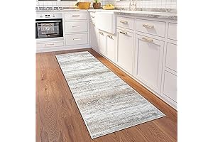 KOZYFLY Modern Abstract Machine Washable Kitchen Runner Rug
