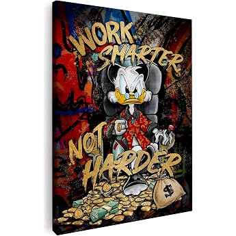 Artmazing Dagobert Picture Colourful Picture Dagobert S-Art Pictures Dagobert Pictures Modern Cool Wall Pictures Living Room Wall Picture Dagobert Decoration XXL Picture Canvas XXL Colourful Poster for Wall