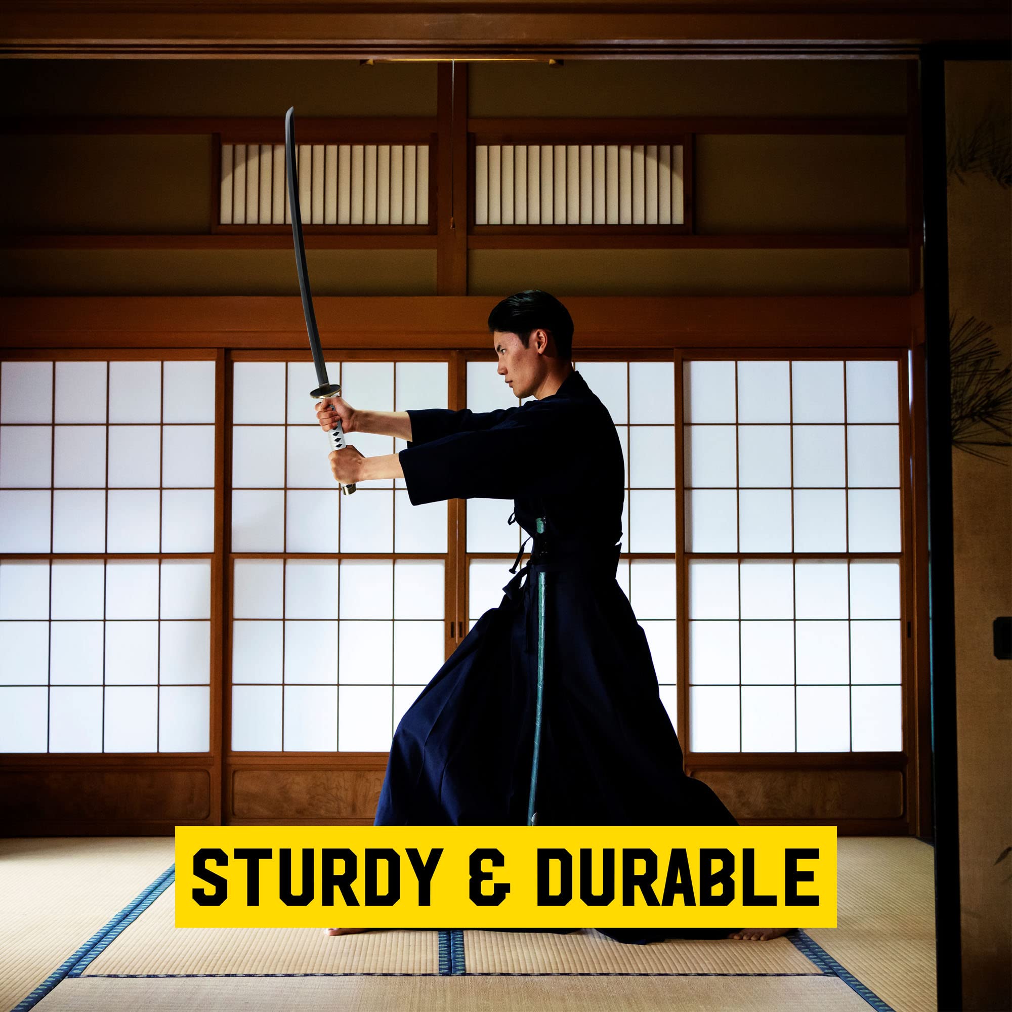 One Piece Katana Replik Scheide – Stahlversion | Stahlklinge, Metall-Tsuba, Holzgriff | Sammlerstück & Wanddeko für One Piece Fans & Anime-Sammler