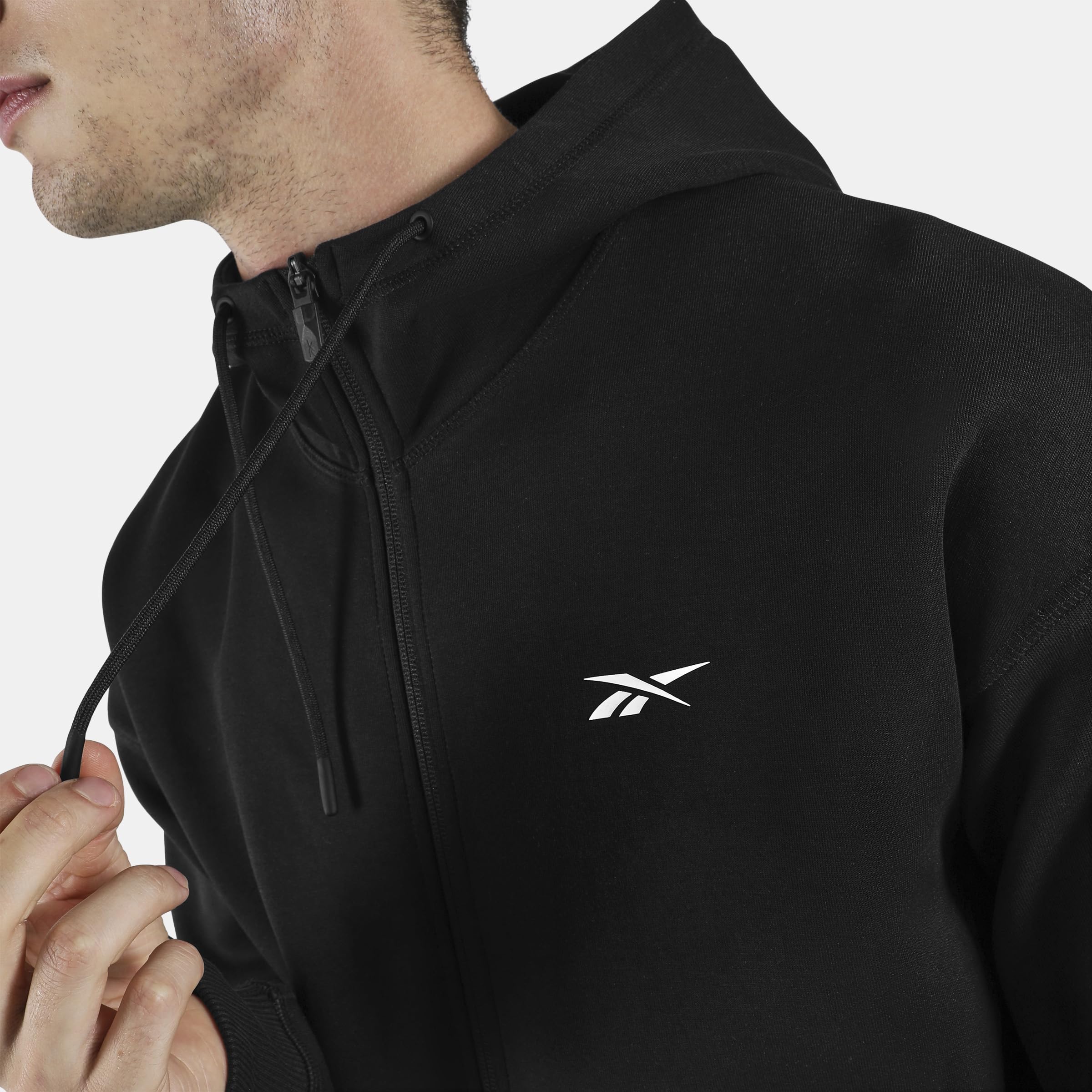 Reebok Athlete Doubleknit Full Zip Hoodie Sudadera Hombre (Pack de 1)