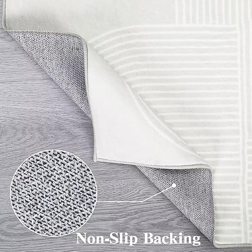 Miniatura 6 de Fashionwu Alfombras lavables de 2 x 3 pies para cocina, dormitorio, entrada, lavandería, sala de estar, comedor, antideslizante, pelo bajo, ultra