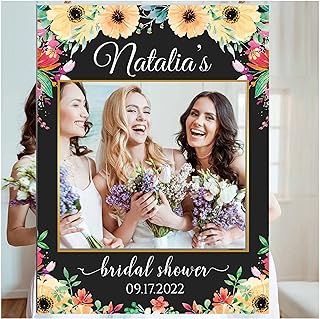 Bridal Shower Photo Prop, Flowers Photo Booth Frame, Wedding Photo Prop, Size 24x36, 48x36, Photo Booth Frame, Bridal Shower Party Frame, Handmade DIY Party Supply Photo Booth Props